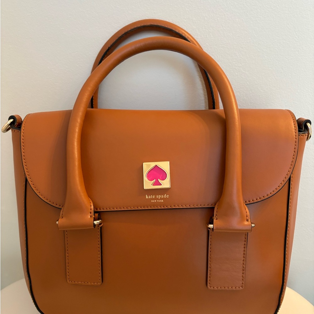 Kate Spade Brown Satchel with Gold Accents